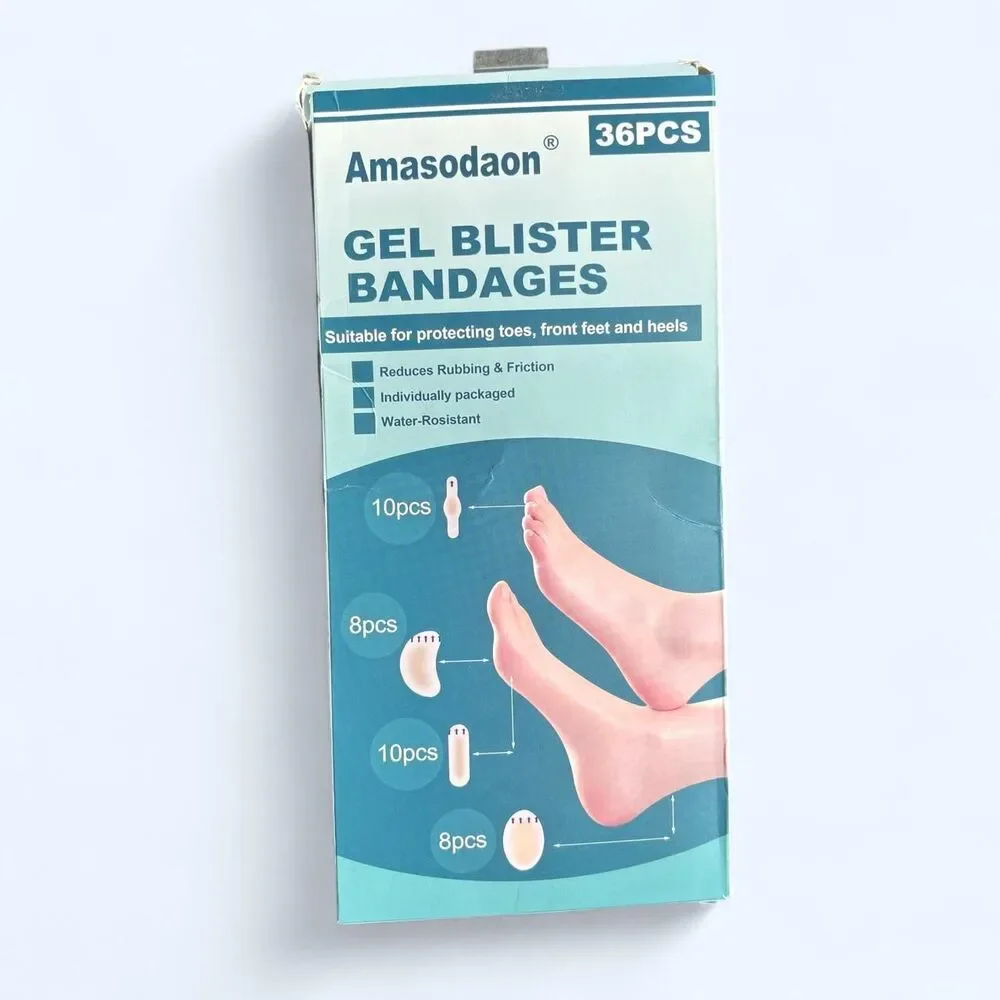 Amasodaon Gel Blister Bandages 36 Piece Set Heel Toe Foot Protection NWT